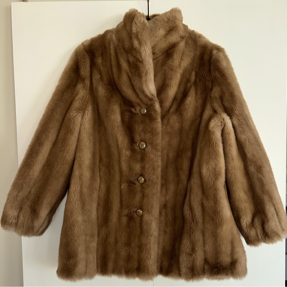 Tissavel of France Vintage Faux Fur Coat Imported from France